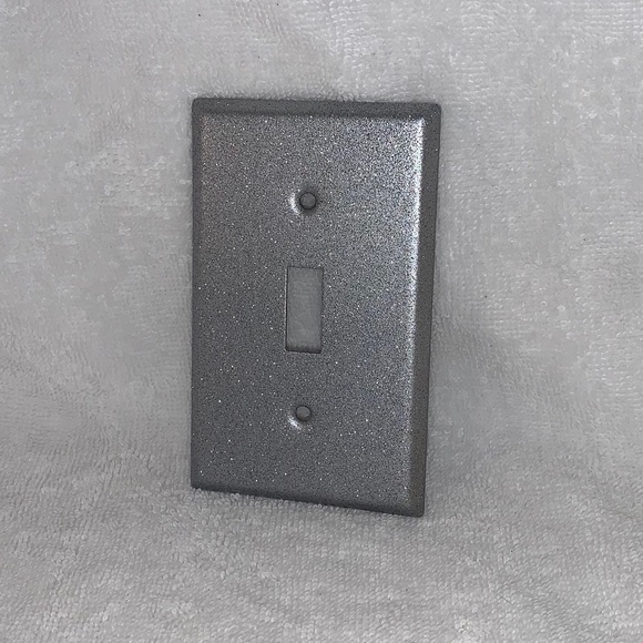 SILVER GLITTER SINGLE TOGGLE LIGHT SWITCH COVER - Picture 7 of 8